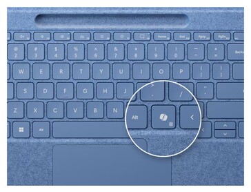 The Surface Pro Flex keyboard does compensate for the $350 price with a CoPilot button to launch the AI and vibrating, hapatic touchpad. (Source: Microsoft)