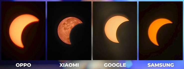 A camera comparison test during the solar eclipse: The Xiaomi 17 Ultra is the only one that stands out in a negative way.