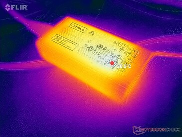 AC adapter can reach 40 C when running demanding loads for over an hour