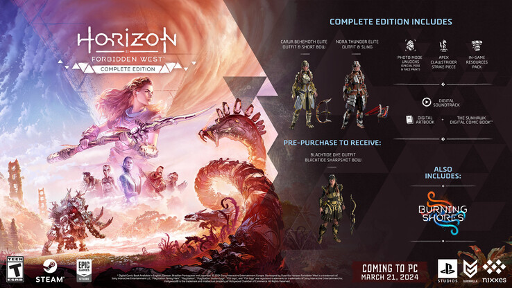 Horizon Forbidden West pre-order benefits (image via Sony)