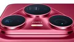 In striking red: Huawei showcases the camera module of the Pura 80 Pro+ ahead of launch. (Image source: Huawei)