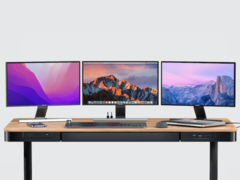 The REVOXEN 17-in-1 Standing Desk has a built-in docking station, including an NVMe SSD enclosure. (Image source: REVOXEN)