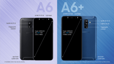 Samsung Galaxy A6 and A6+ side-by-side