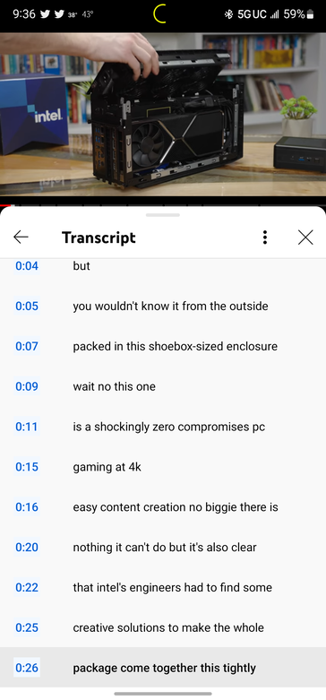 How transcript controls might work on YouTube for Android. (Source: Android Police)