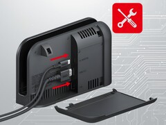 Nintendo Switch 2 dock with Ethernet port is shown (Image source: Nintendo support with edits)
