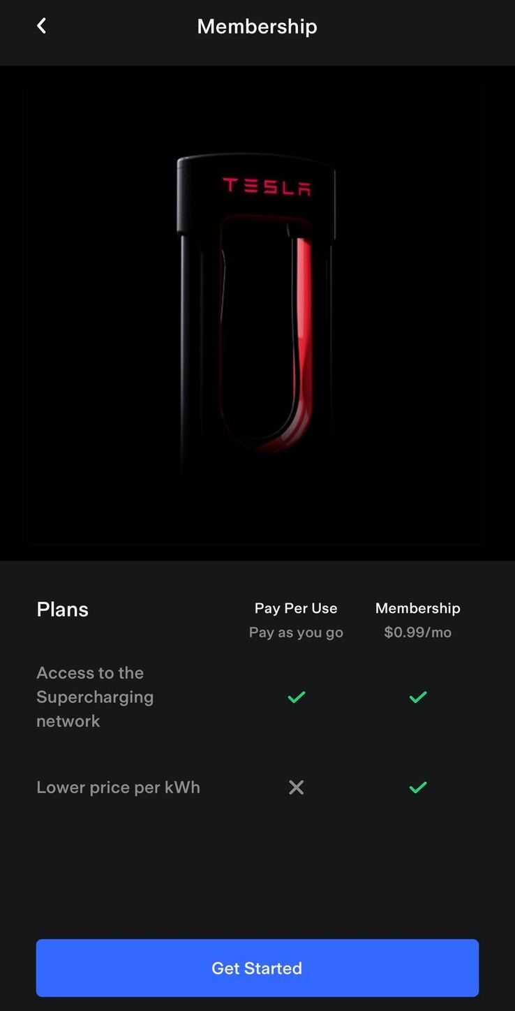 Tesla's leaked Supercharger subscription options
