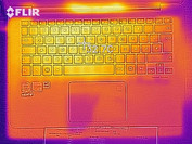 Top case surface temperatures at idle