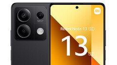 The Redmi Note 13 5G in its &#039;Graphite Black&#039; colourway. (Image source: Aldi Talk)