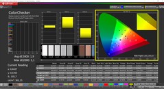 CalMAN ColorChecker (profile: native, target color space: P3)