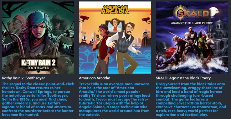 The three additional games in the last $12 tier (Image source: Humble Bundle)