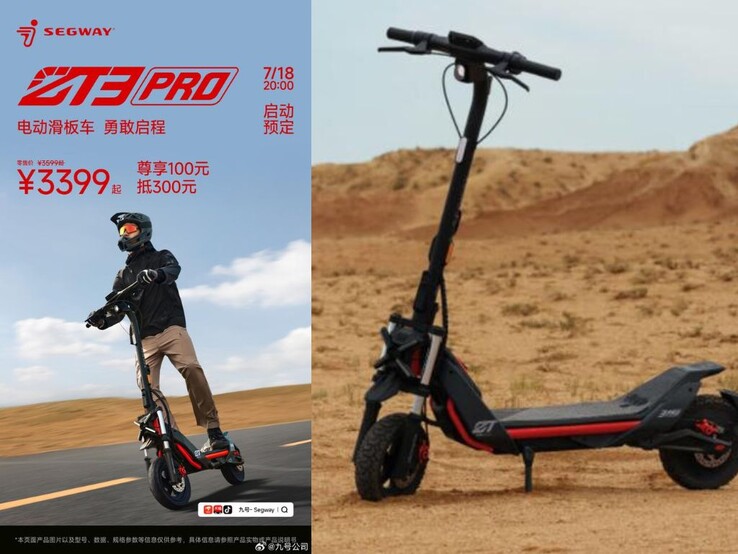 The Segway ZT3 Pro launch poster alongside the red/black themed electric scooter (Source: PassionateGeekz)