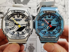 Pictured - the Casio G-Shock GA-2100MNG-2A (right) and GA-2100MNG-7A (left). 