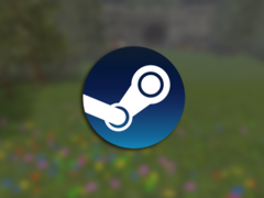 Cheese Rolling is based on the famous Gloucestershire downhill chase from England, that takes place annually. Pictured - the Steam logo overlaid over a blurry ingame screenshot. (Image source: Steam - Edited)