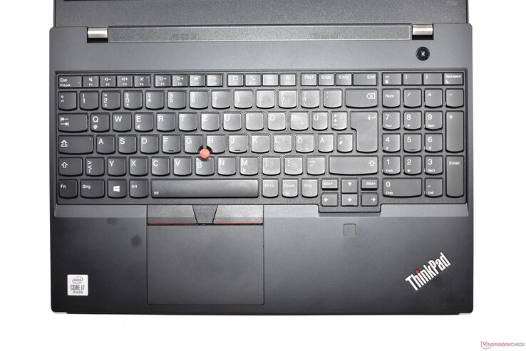 Lenovo ThinkPad T15p Gen 1 keyboard area