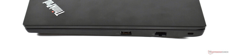 Right side: USB-A 2.0 port, RJ45-Ethernet port, Kensington Lock