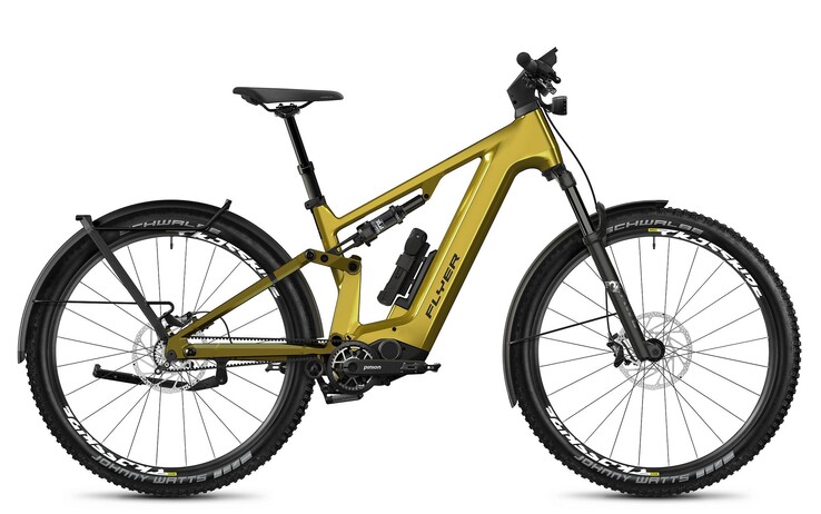 The Flyer Goroc TR:X e-bike in Curcuma Gloss. (Image source: Flyer Bikes)