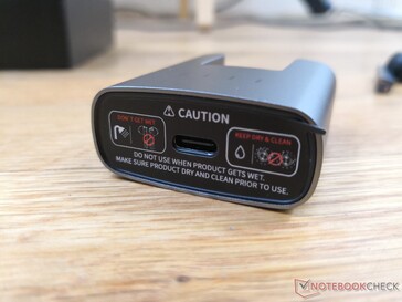 USB-C charging port on the bottom of the charging base