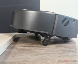 The robot vacuum rears up in front of obstacles