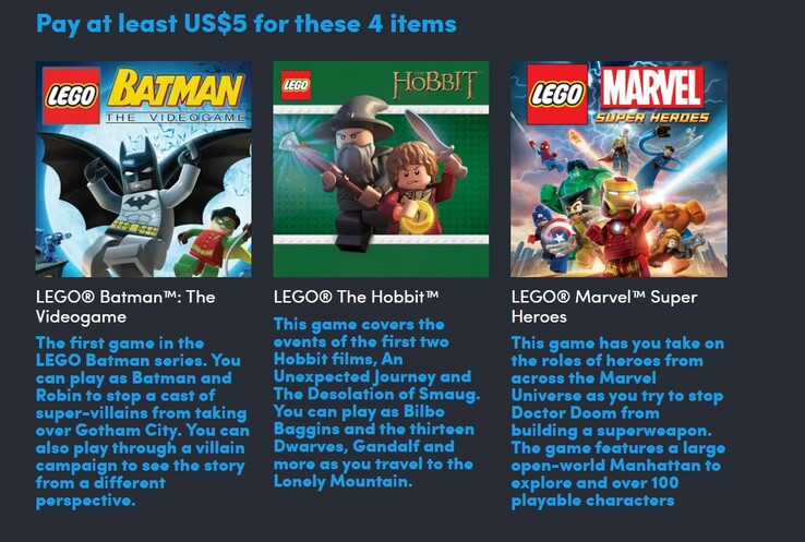 Decorative image. Paying 5 gets you 4 games (Image source: Humble Bundle)