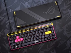 The new Asus ROG Falchion Ace HFX ZywOo Edition features a refreshed design with yellow and pink accents. (Image source: Asus)