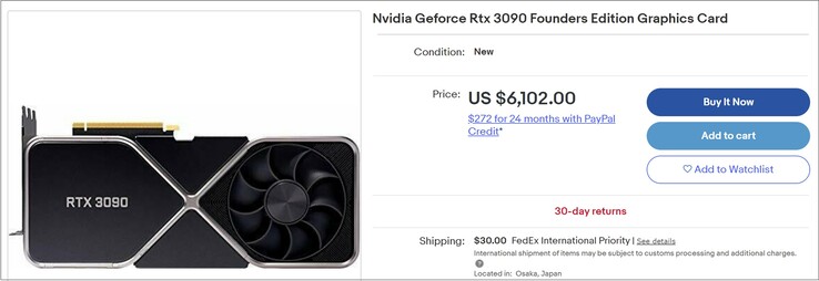 GeForce RTX 3090 Founders Edition. (Image source: eBay)