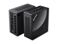 The image shows the GMKtec K8 Plus mini PC in a black color way. This is a typical marketing image