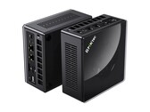 The image shows the GMKtec K8 Plus mini PC in a black color way. This is a typical marketing image 