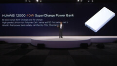 The Huawei SuperCharge 12000 is unveiled on stage. (Source: Huawei)