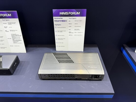 The R3GAF eGPU supports upto 3 external displays thanks to dual DisplayPort 1.4 and a single HDMI 2.1 port. (Source: TechTablets via Twitter)