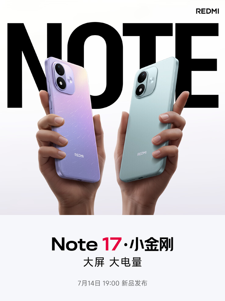 Official promo images of the Redmi Note 17.