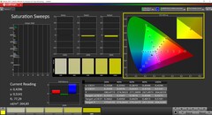 CalMAN saturation (color profile: AdobeRGB, target color space: AdobeRGB)