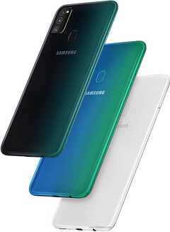 The Galaxy M30s, a battery monster that comes in three colours. (Image source: Samsung)