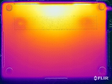 Surface temperatures during stress test (bottom)