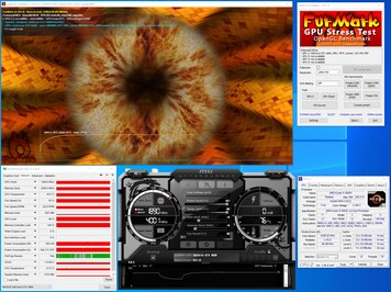 System information during a FurMark PT 107% stress test