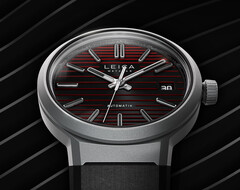 The Leica ZM 11 Titanium Launch Edition&#039;s red and black dial changes upon tilting (Image Source: Leica)