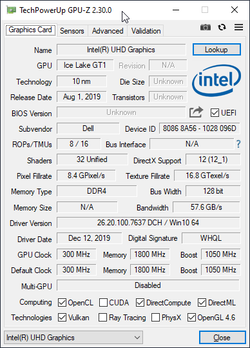 GPU-Z UHD Graphics G1