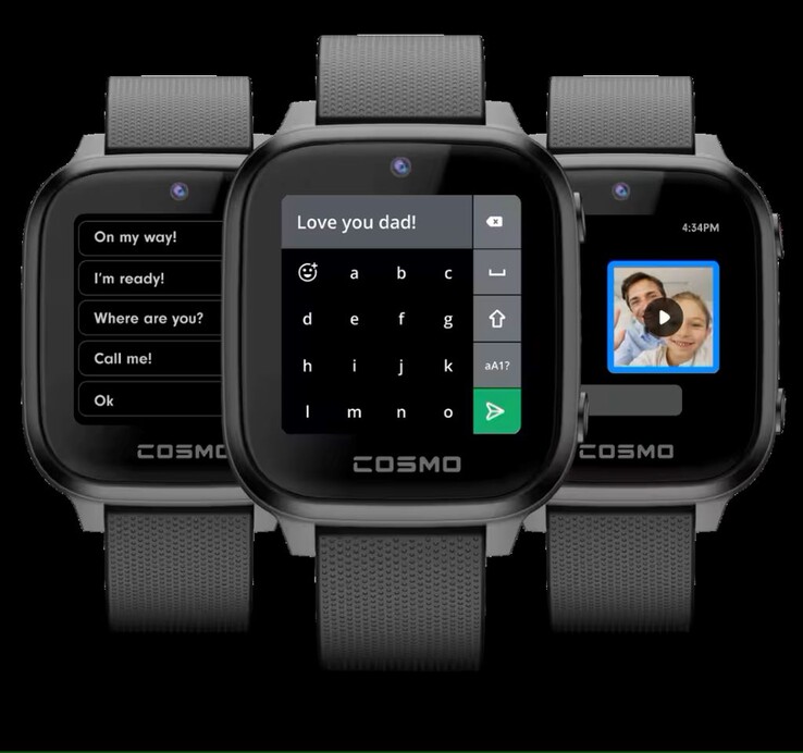 The JrTrack 4 can only send and receive texts with photos and videos to approved contacts. Phone calls can only be made to approved contacts. (Image source: Cosmo Technologies)
