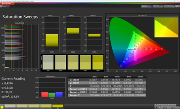 Saturation (Contrast Mode: Automatic, Color Mode: Warm, Target Color Space: sRGB)