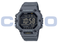 The grey model from the Casio AE-1600H series - the Casio AE-1600H-8BVCF - has a inverted LCD display. (Image source: Casio - edited)