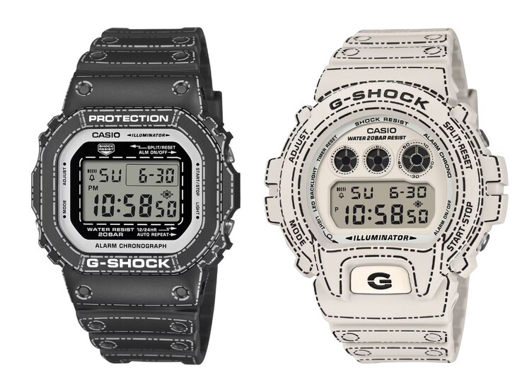 The Casio G-Shock DW-5600RGM-1 (left) and DW-6900RGM-5 (right) watches. (Image source: Casio)