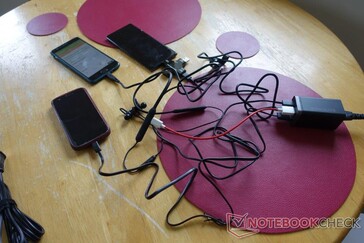 RAVPOWER made this multi-charging thing look much neater in its marketing pics. (Source: Notebookcheck)