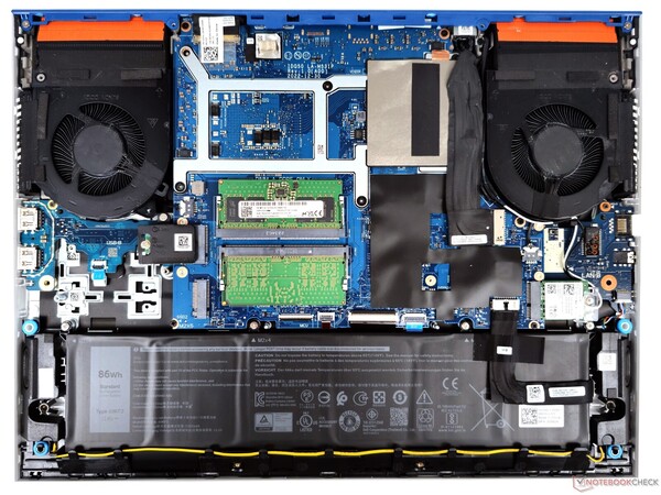 Internals of the Dell G15 5530 (Image: Notebookcheck)