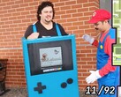 Even Mario tested the Raspberry Pie based emulator inside the Game Boy Color costume (Image: Jaryd Giesen/YouTube)