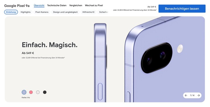 The Pixel 9a is already listed in the Google Store, but can't be ordered just yet
