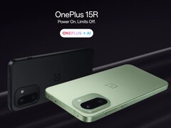 The OnePlus 15R in Charcoal Black and Mint Breeze.
