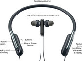 Samsung U Flex Headphones headset with flexible neckband, Bixby and S Health buttons