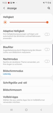 Display settings - Day mode