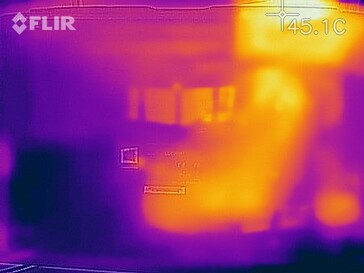 Heatmap of the bottom of the device under load