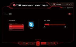 Voiceboost settings in MSI Dragon Center. (Image source: MSI)