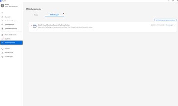 Ad notification for promoting the Glide software